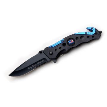 " God Bless America " Rescue Style Action Assist Knife 4.5"